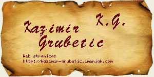 Kazimir Grubetić vizit kartica